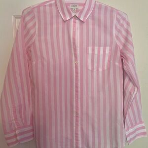 J. Crew Women’s Button Down Shirt in Pink and White Stripes